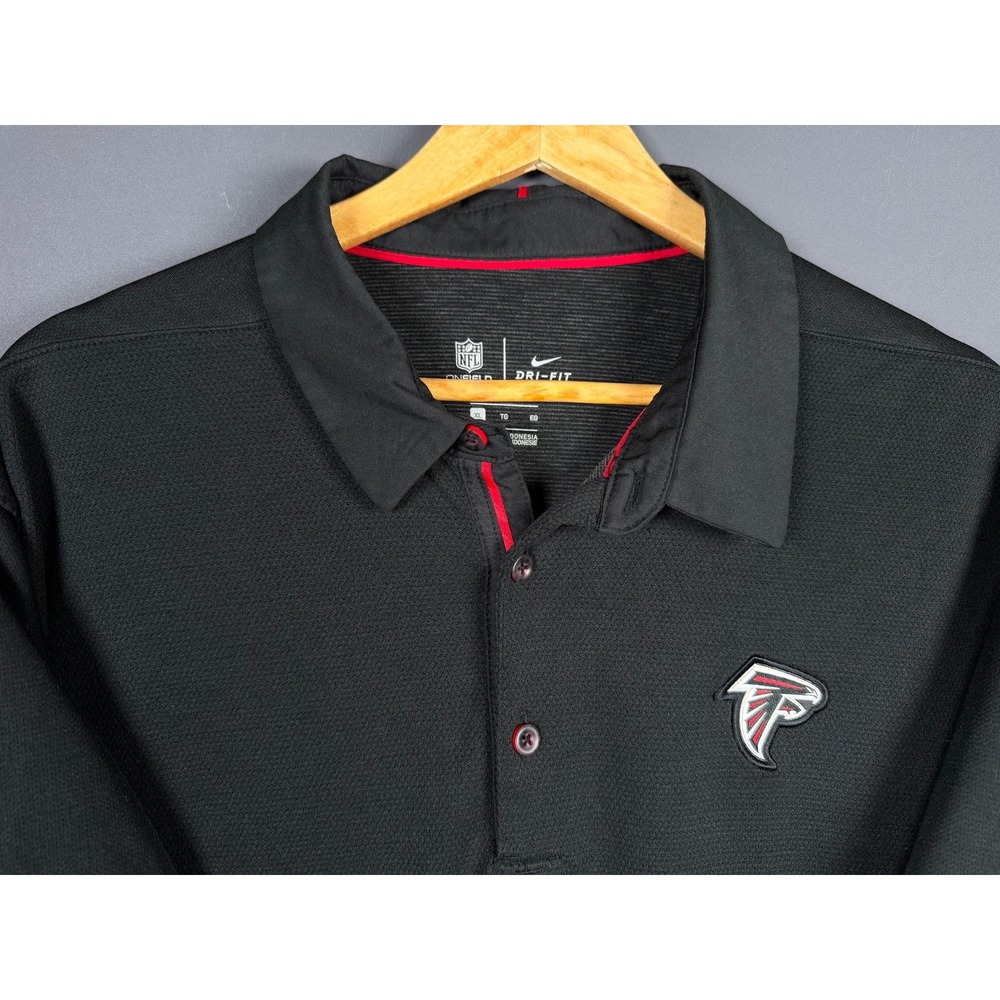 Nike NFL Football Atlanta Falcons Dri-FIT Polo Shirt Mens XL Black Onfield